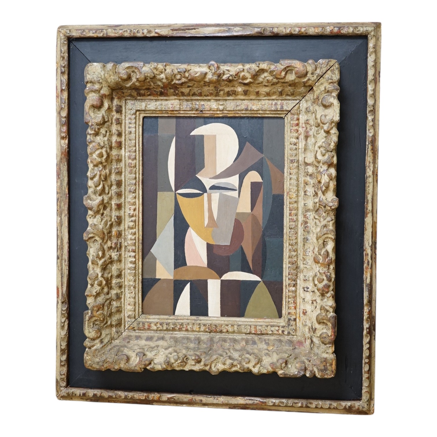 Cubist School, oil on board, Head study, unsigned, 25 x 17cm. Condition - good